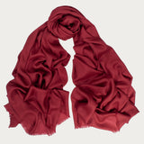 Classic Burgundy Silk and Wool Scarf