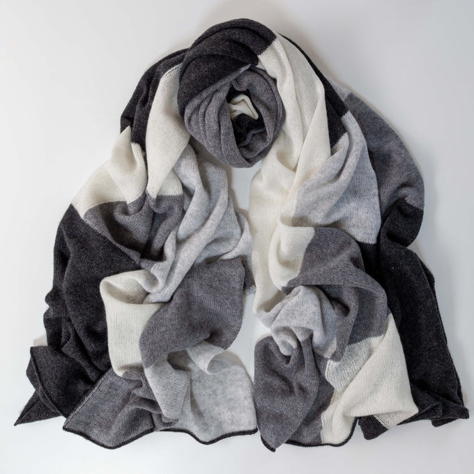 The Check Set - Mono Tones Italian Cashmere Scarf