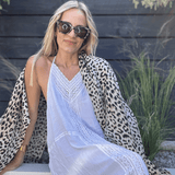 Dappled Leopard Print Cashmere and Silk Scarf