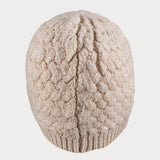 Boutique Beige Plaited Cashmere Beanie Hat