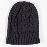 Black Cable Knit Italian Cashmere Beanie
