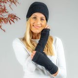Ladies Black Cashmere Mittens