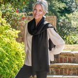 Classic Black Cashmere and Silk Scarf