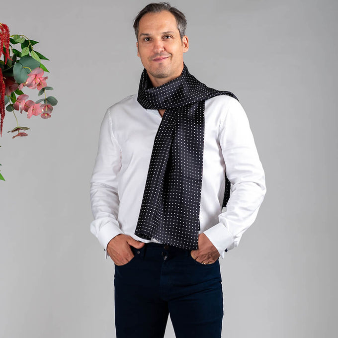Oracle - Black Polka Dot Silk Scarf