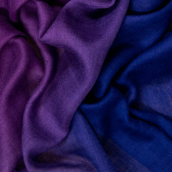 Indigo to Violet Shaded Cashmere and Silk Wrap