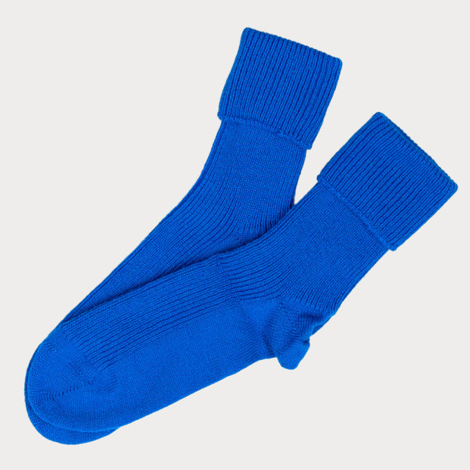 Ladies Sapphire Blue Cashmere Socks
