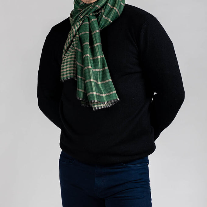 Broughton Reversible Silk and Wool Scarf
