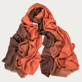 Sepia to Sienna Shaded Cashmere and Silk Wrap