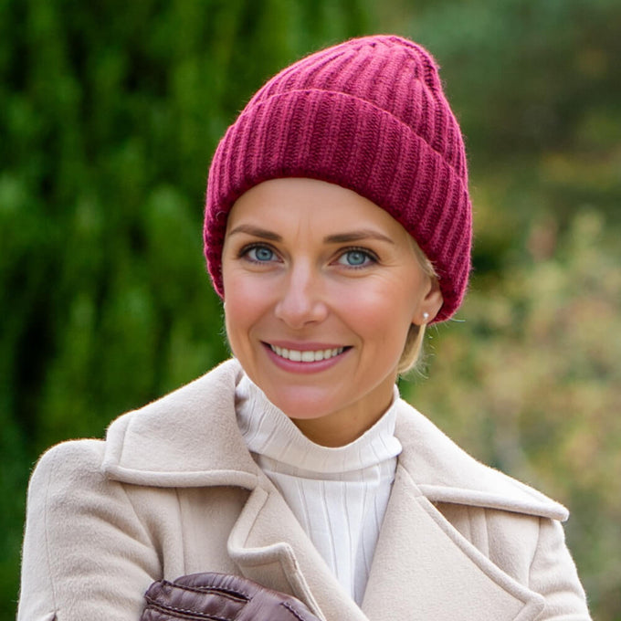 Burgundy Luxe Italian Cashmere Beanie