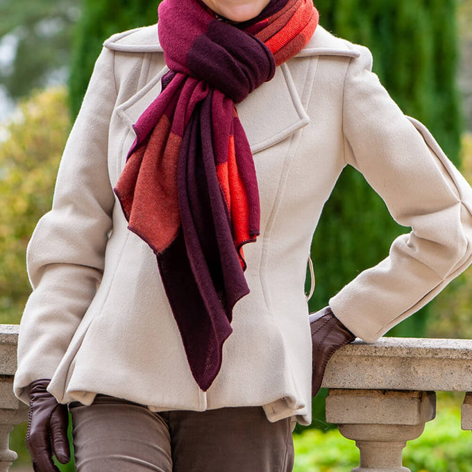 The Check Set - Earth Tones Italian Cashmere Scarf