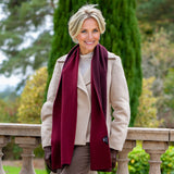 Two-Tone Burgundy Italian Double Faced Cashmere Scarf