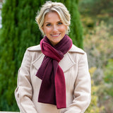 Two-Tone Burgundy Italian Double Faced Cashmere Scarf
