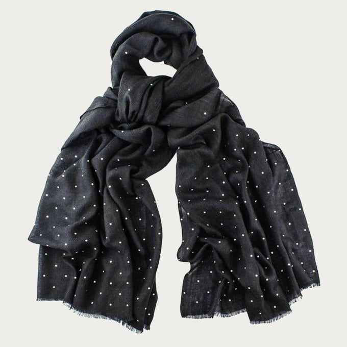 IMPERFECTLY YOURS: Swarovski Crystal Black Cashmere and Silk Wrap