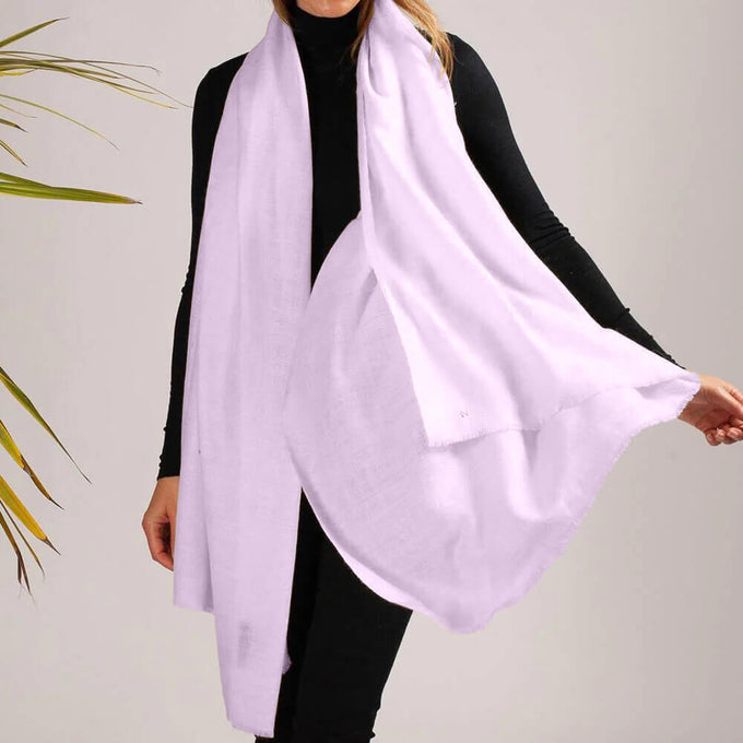 The Fondant Collection - Fondant Lilac Handwoven Cashmere Shawl