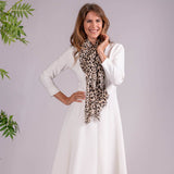 IMPERFECTLY YOURS: Dappled Leopard Print Cashmere and Silk Scarf