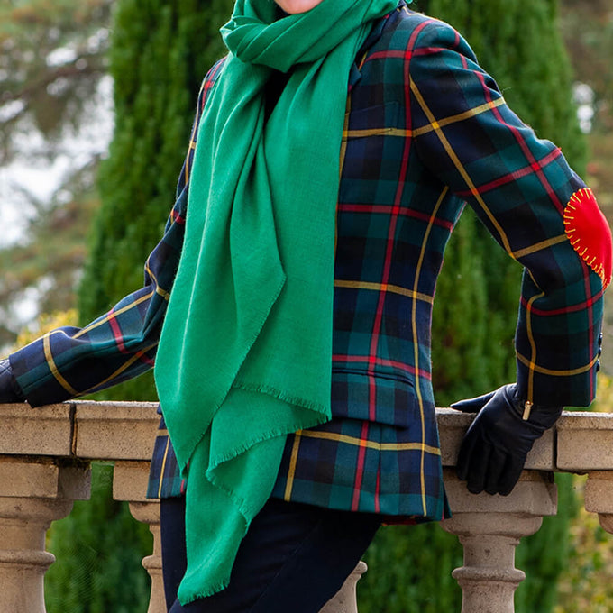 Emerald Green Cashmere and Silk Wrap