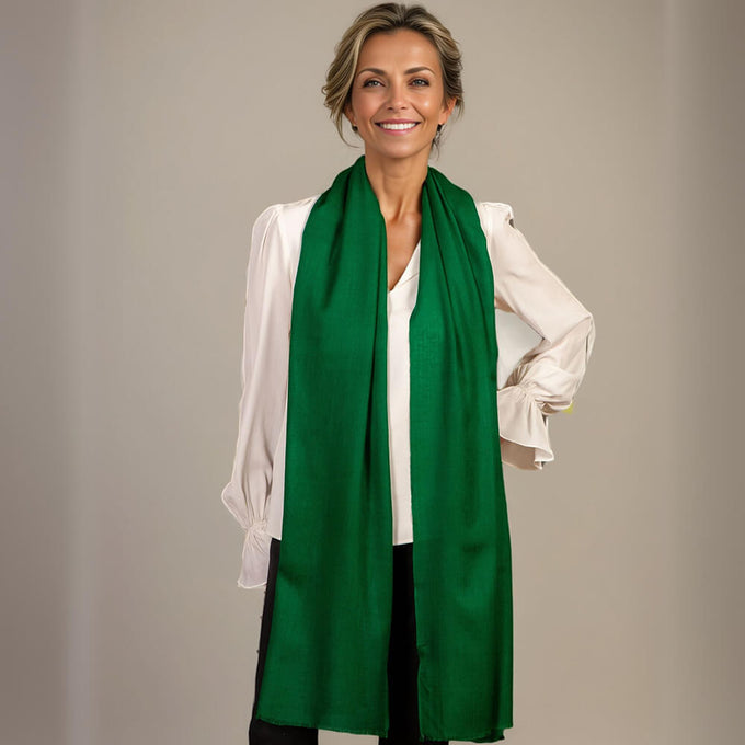 IMPERFECTLY YOURS:  Forest Green Cashmere and Silk Wrap