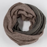 Dark Olive and light Brown Cashmere Snood