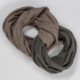 Dark Olive and light Brown Cashmere Snood
