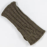 Dark Olive Cable Knit Cashmere Wrist Warmers
