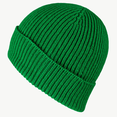 Kelly Green Rib Knit Cashmere Beanie