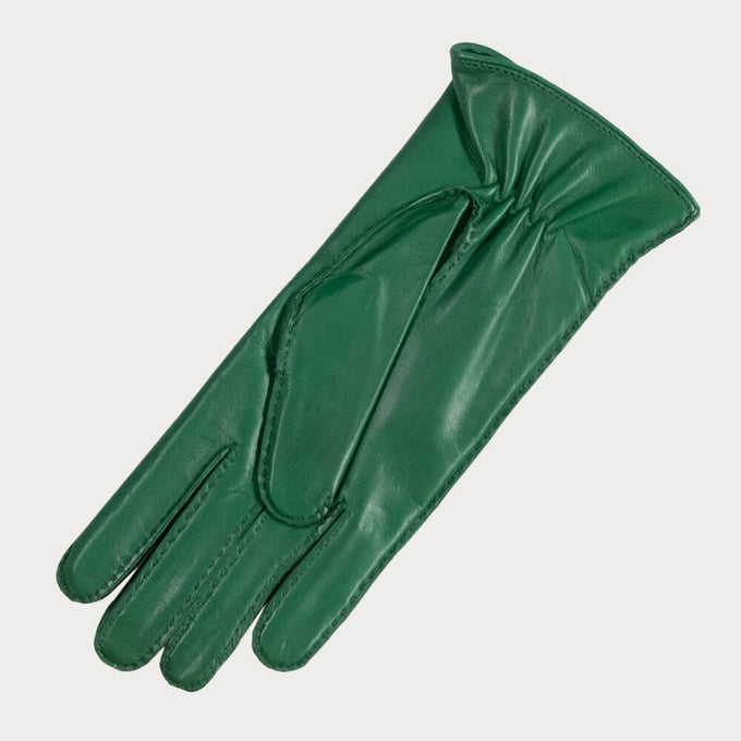 Emerald Green Hand Stitched Cashmere Lined Leather Gloves