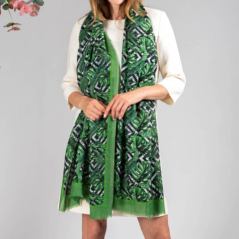 The ‘Unexpected’ Trilogy - Green Fern Cashmere and Silk Wrap