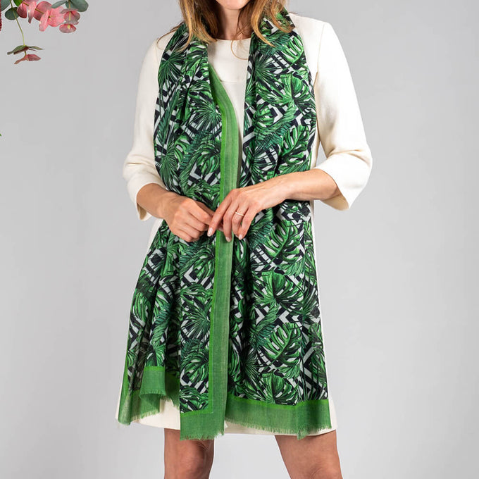 IMPERFECTLY YOURS: Green Fern Cashmere and Silk Wrap