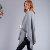 Grey and Ivory Reversible Wool and Cashmere Cape