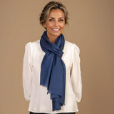IMPERFECTLY YOURS: Indigo Blue Cashmere and Silk Wrap