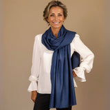 IMPERFECTLY YOURS: Indigo Blue Cashmere and Silk Wrap