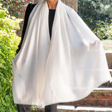 Classic Ivory Cashmere and Silk Wrap