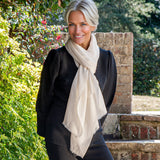 Classic Ivory Cashmere and Silk Wrap
