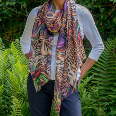 Echoes of the Wild - Jungle Mirage Cashmere and Silk Wrap