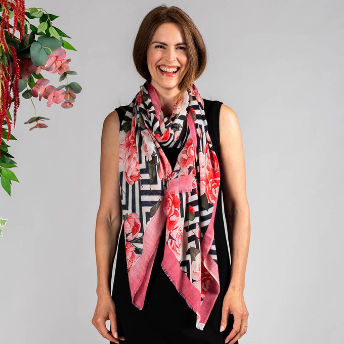 IMPERFECTLY YOURS: Pink Peony Cashmere and Silk Wrap