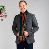 Trento Green and Russet Italian Wool Scarf