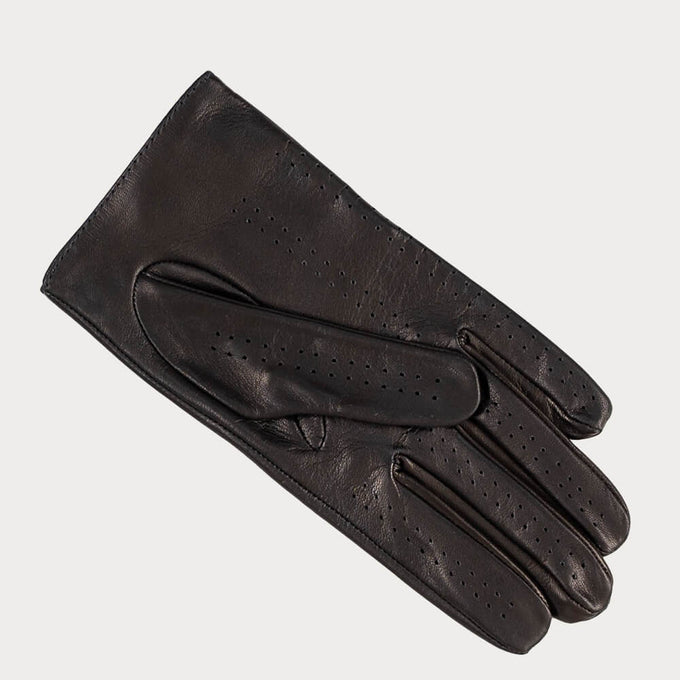 Men’s Black Italian Leather Driving Gloves