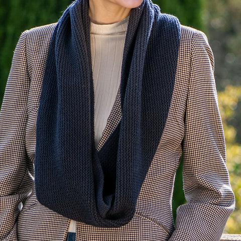 Superluxe Navy Italian Cashmere Double Snood