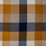 Navy and Ochre Check Pashmina Cashmere Shawl