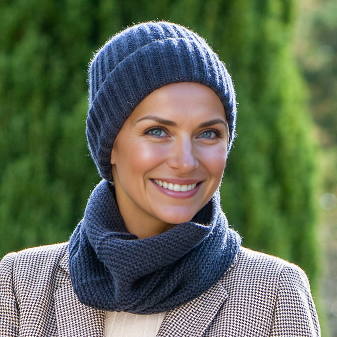 Navy Luxe Italian Cashmere Collar