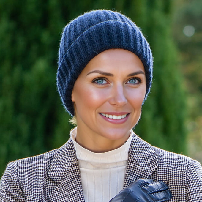 Navy Luxe Italian Cashmere Beanie