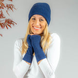 Ladies' Navy Blue Cashmere Mittens