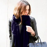 IMPERFECTLY YOURS: Classic Midnight Navy Cashmere and Silk Wrap