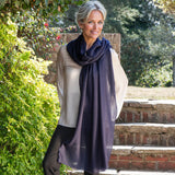 Classic Midnight Navy Cashmere and Silk Wrap