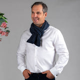Navy ‘Chain’ Double Faced Cashmere Neck Warmer