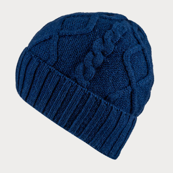 Admiral Navy Waffle Cashmere Beanie