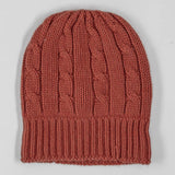 Terracotta Cable Knit Italian Cashmere Beanie
