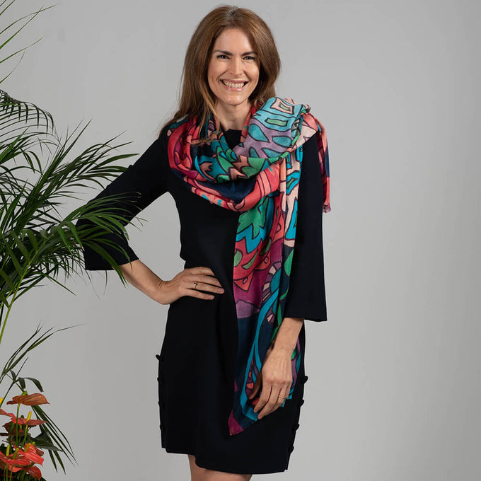 IMPERFECTLY YOURS: Pineapple Print Cashmere and Silk Wrap