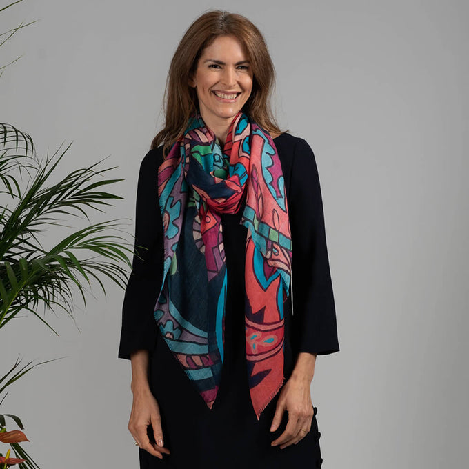 IMPERFECTLY YOURS: Pineapple Print Cashmere and Silk Wrap