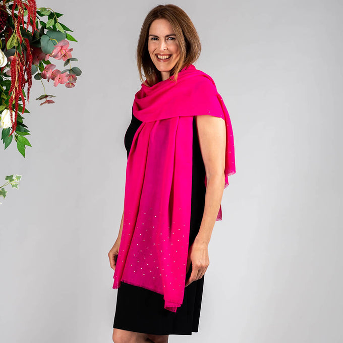 Swarovski Barbie Pink Cashmere and Silk Wrap